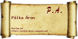 Pálka Áron névjegykártya
